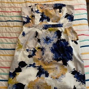 J Crew sz 14 Watercolor Strapless Dress